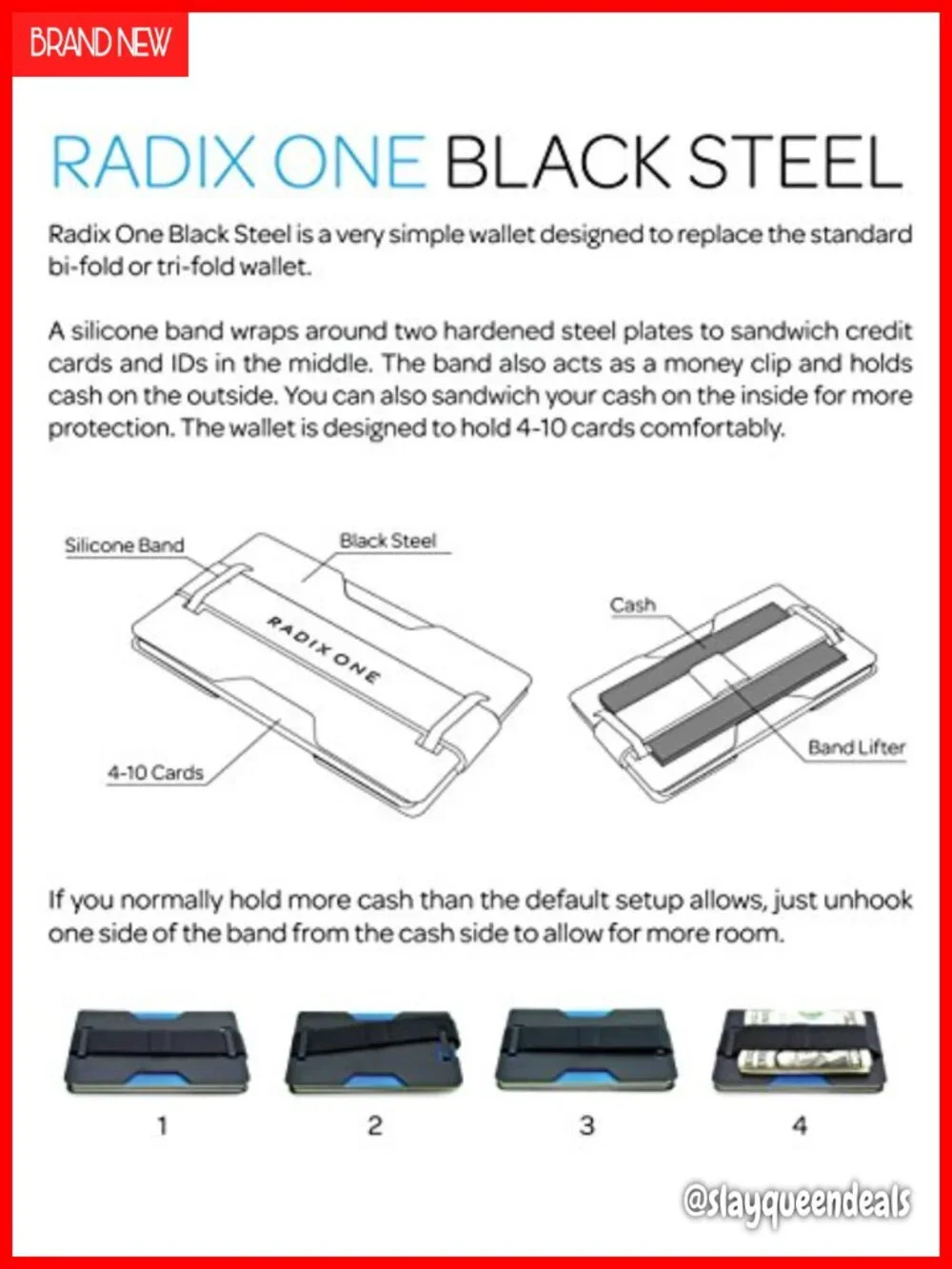 RFID Blocking Minimalist Ultra Thin Stainless Steel Wallet Money Clip
